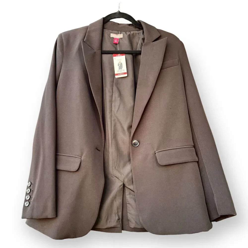 Vince Camuto Blazer NWT Single Button Jacket Black Womens Size XS Fits Small Med - Picture 4 of 7
